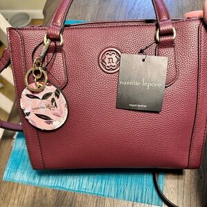 Nanette Lepore NWT Ansel pebble satchel Mulberry